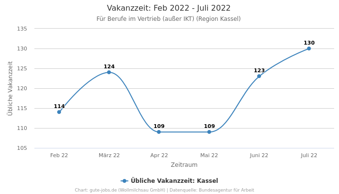Vakanzzeit: Feb 2022 - Juli 2022 | Für Berufe im Vertrieb (außer IKT) | Region Kassel