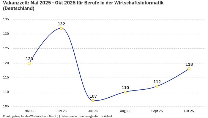 Vakanzzeit: Mai 2025 - Okt 2025 | Für Berufe in der Wirtschaftsinformatik | Bundesland Deutschland